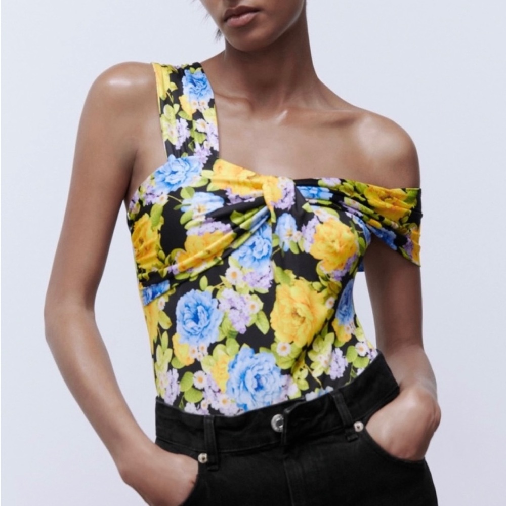 ZARA Floral Printed Bodysuit
